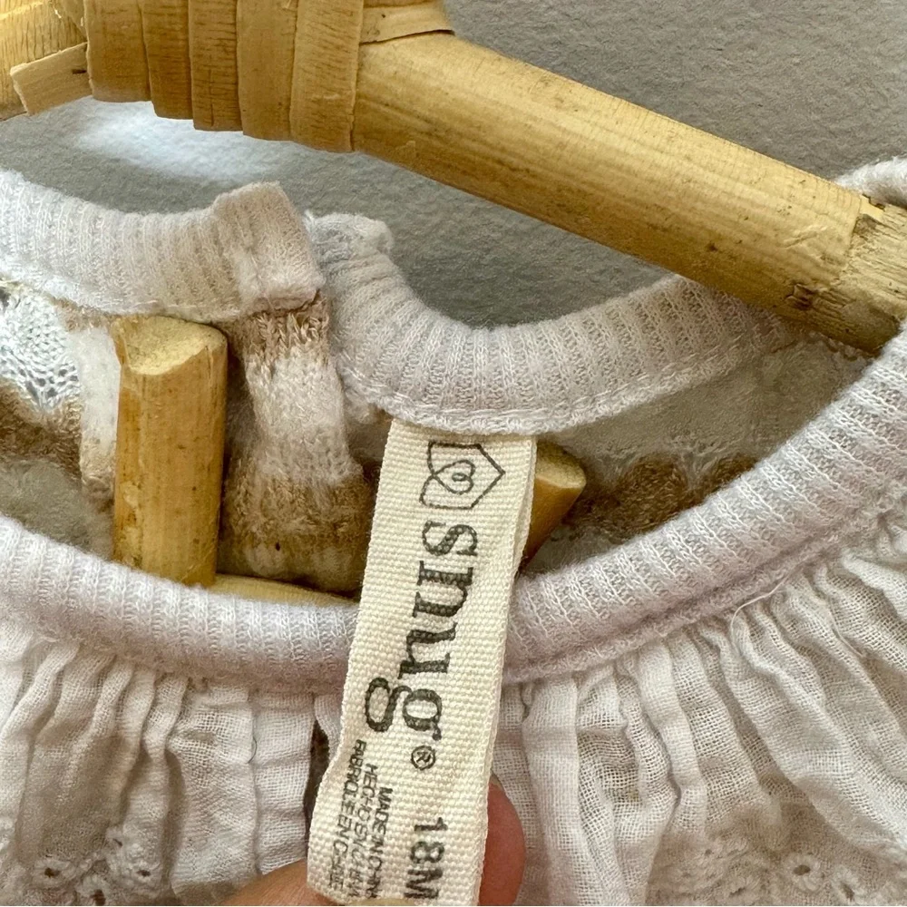 Striped Cream and White Kids One Piece